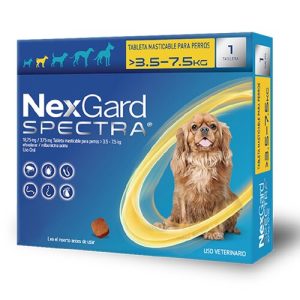 Antipulgas y desparasitante para perros Nexgard Spectra entre 3.5 - 7.5 Kg